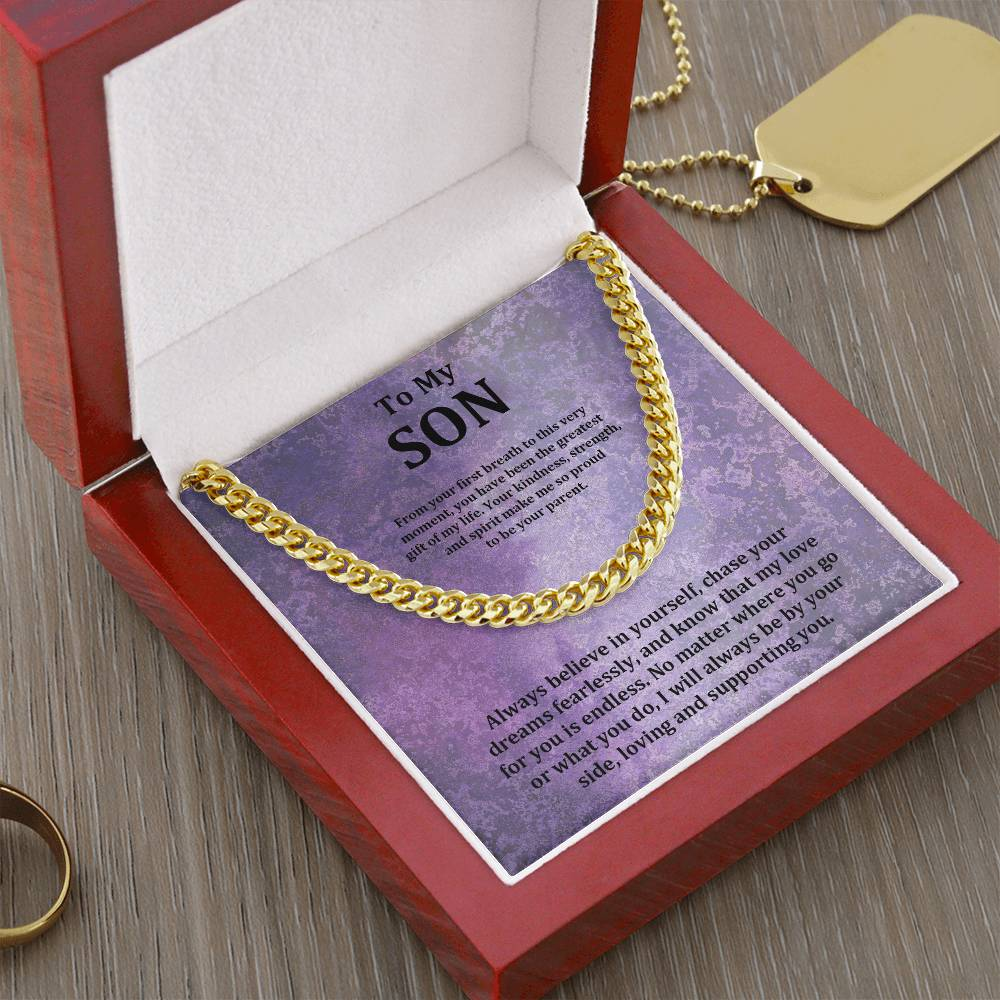 To My Son Cuban Chain