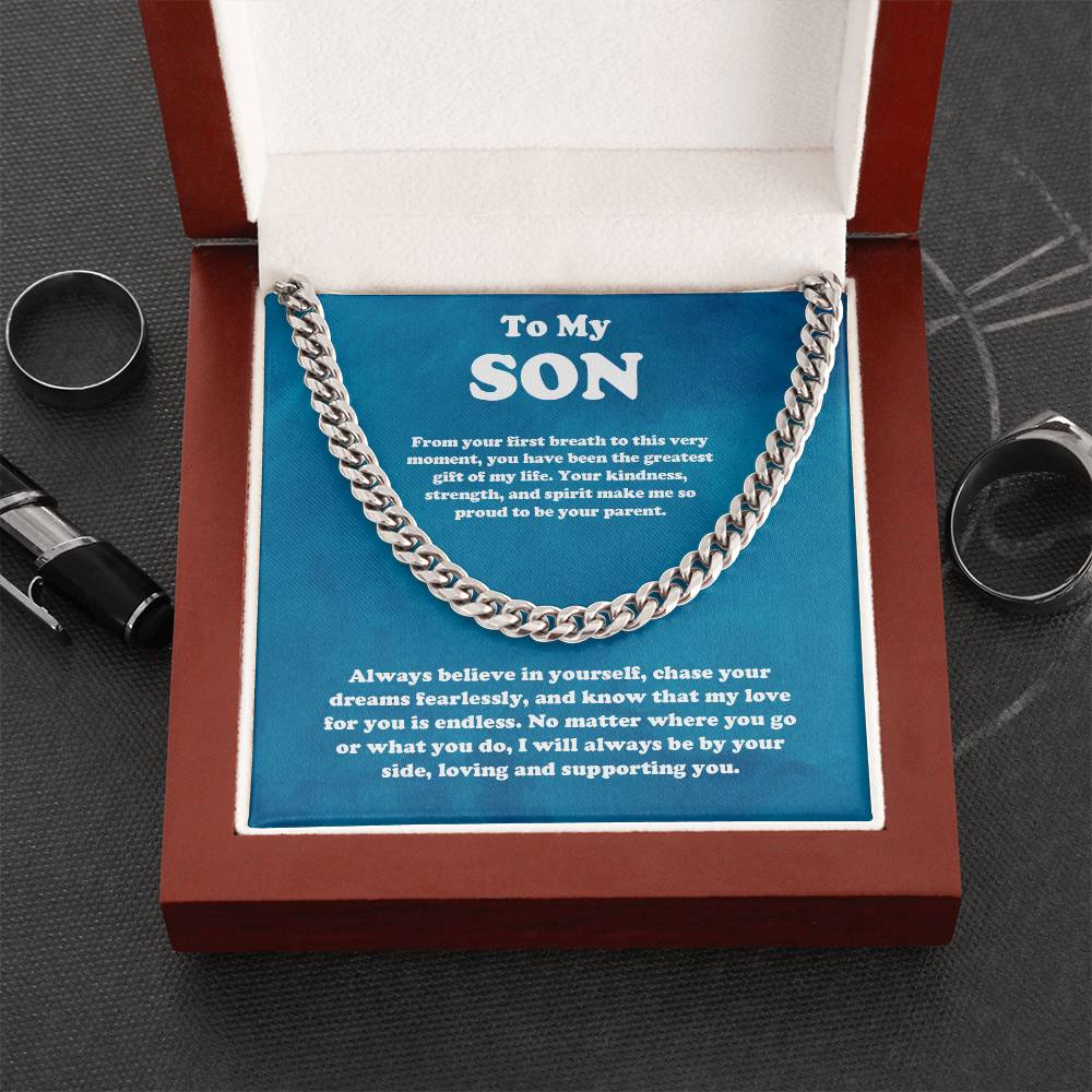 To My Son Cuban Chain
