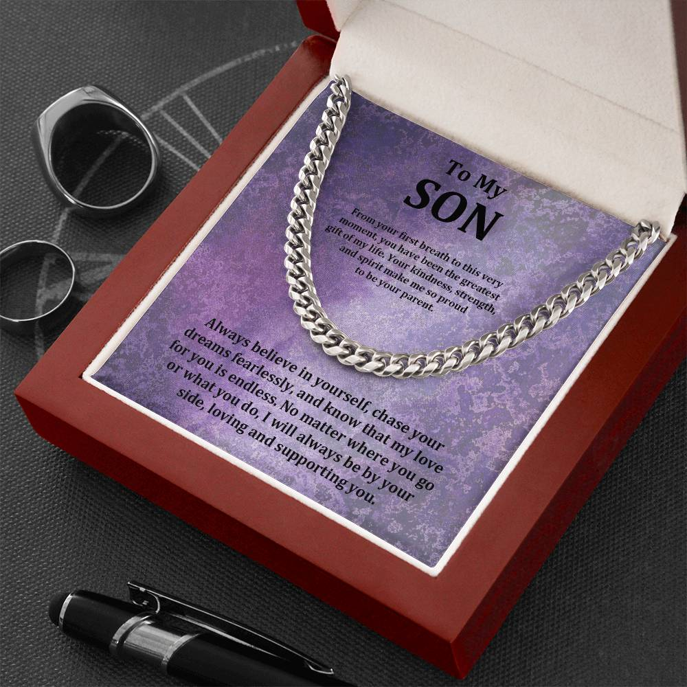 To My Son Cuban Chain