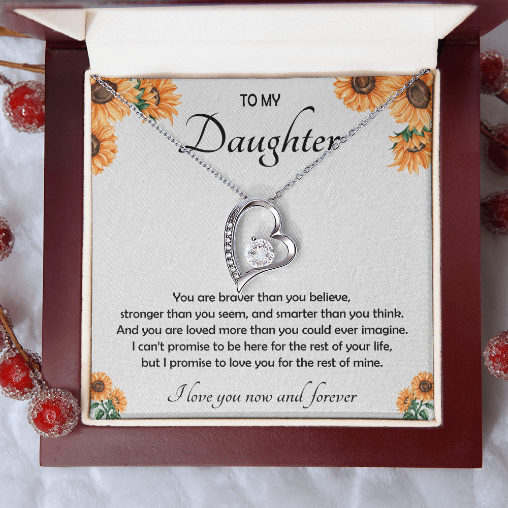 To My Daughter Necklace with Luxury LED Wood Box