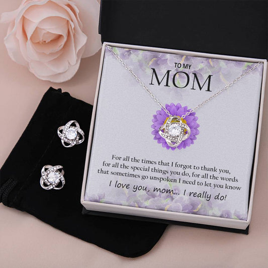 To My Mom Necklace + Free Matching Earrings (while stock last)