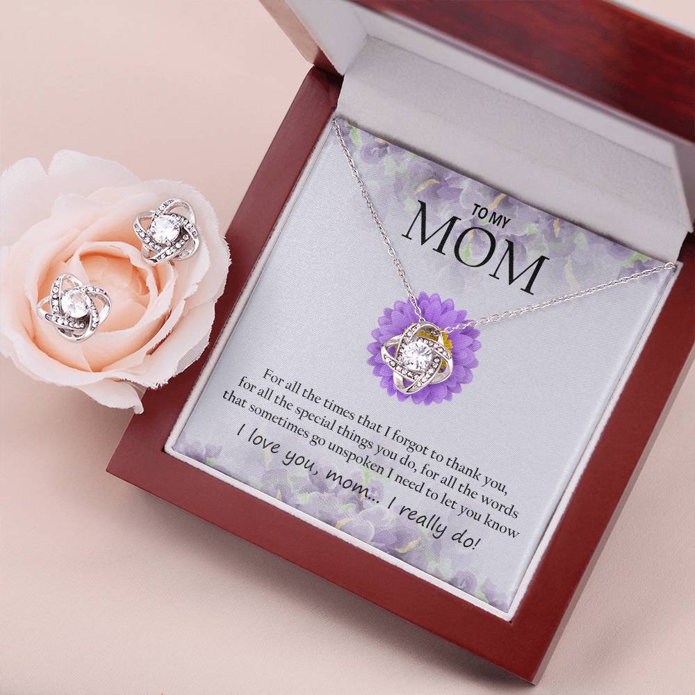 Mom Necklace + Earrings