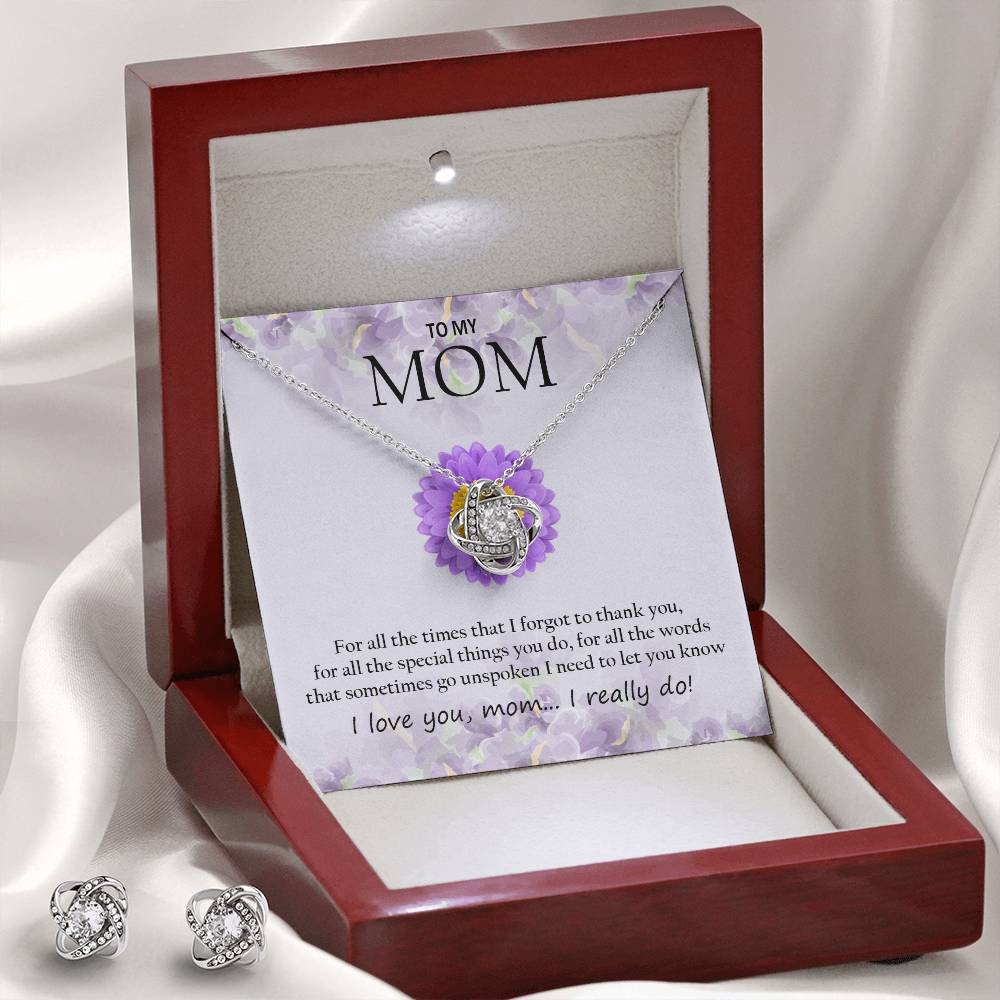 Mom Necklace + Earrings