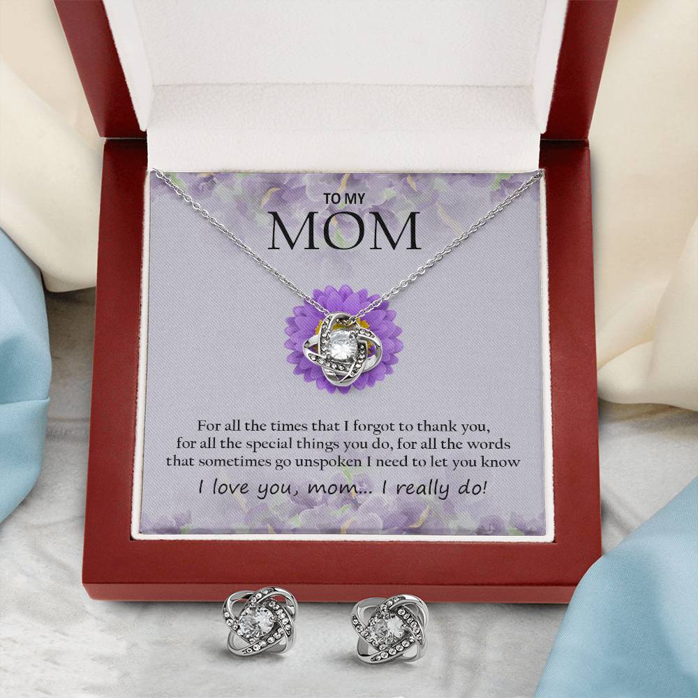 Mom Necklace + Earrings