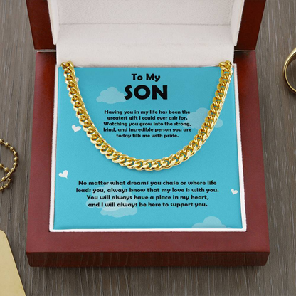 To My Son Cuban Chain