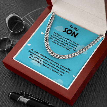To My Son Cuban Chain
