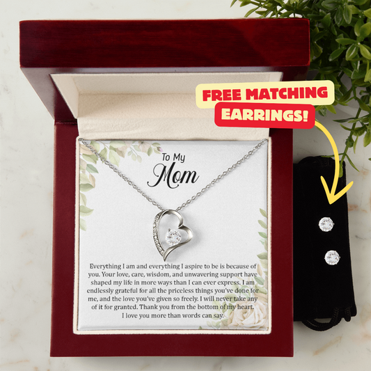 Mom Necklace + Free Matching Earrings (while stock last)