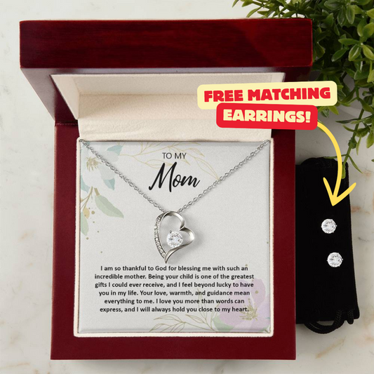 Mom Necklace + Free Matching Earrings (while stock last)