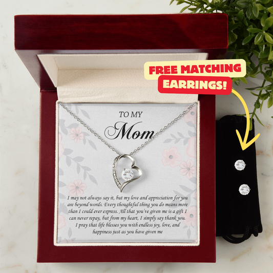 Mom Necklace + Free Matching Earrings (while stock last)