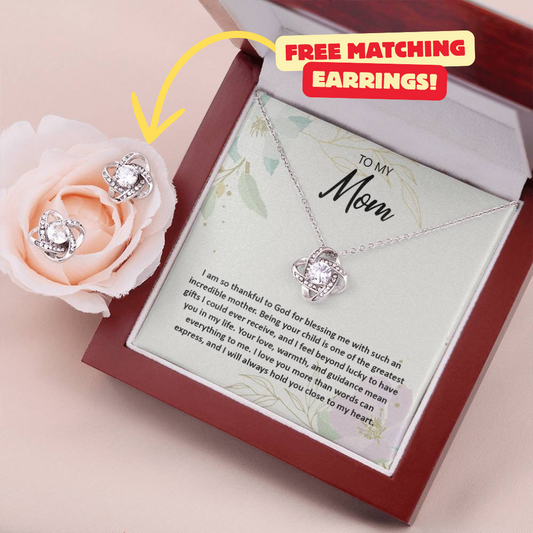 Mom Necklace + Free Matching Earrings (while stock last)