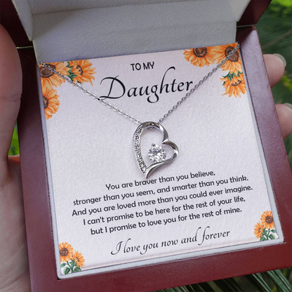 To My Daughter Necklace with Luxury LED Wood Box